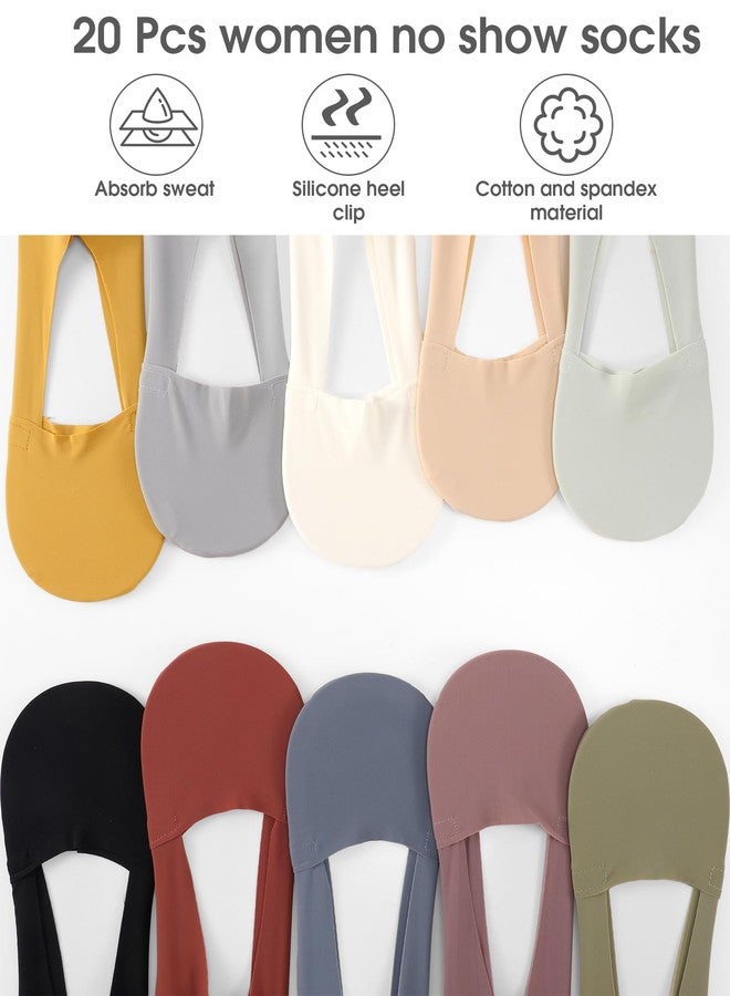 ShinyMatch 20 Pairs No Show Socks Womens for Flats Loafers Thin Low Cut Liner Non Slip Invisible Socks Size 5-9(Multicolor) - Image 2